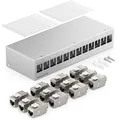 Produktbild: 12 Port Patchpanel Gehäuse 12x RJ45 Keystone Jack Modul Panel Verteiler Aufputz
