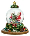 Produktbild: SIKORA Schneekugel SK18 Weihnachtsmann am Baum mit fahrendem Zug und Spieldose D:10cm