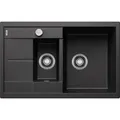 Produktbild: Blanco Spüle 513473 78 x 50 cm, PuraDur anthrazit, reversibel, Ablauffernbedienung mit Drehbetätigung
