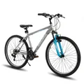 Produktbild: HILAND Mountainbike 27.5 Zoll MTB Herren Damen, mit 21 Gang, V-Bremse, Hardtail Fahrrad, Fahrräder für studentische Pendler, Grau