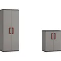 Produktbild: Kunststoffschrank Quadra 166 x 68 x 39 und 83 x 68 x 39 cm Schrank - Keter