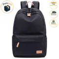 Produktbild: Schulrucksack Wasserdicht Einfarbig Retro Schwarz für Teenager Freizeit