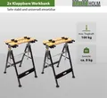 Produktbild: 2er Set 100 kg Werkbank Klappbar höhenverstellbar Werktisch Spanntisch Arbeitstisch