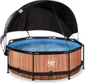 Produktbild: EXIT Wood Pool ø244x76cm mit Filterpump und Sonnensegel - braun
