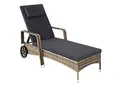 Produktbild: tectake® Rattan Sonnenliege, widerstandsfähig, 6-fach verstellbare Rückenlehne, 200 x 70 x 33 cm