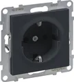 Produktbild: Legrand SEANO Schutzkontakt-Steckdose mit erhöhtem Berührungsschutz, Anschlussdose, Steckklemmen, 16A, 250V, Anthrazit, 765420