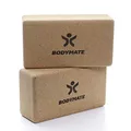 Produktbild: BODYMATE 2er Set Yoga-Block aus Kork, Yogablöcke, Korkblock aus 100% ökologischem Kork, Training Support für Yoga, Pilates, Meditation & Entspannung, für Anfänger & Profis, 22 x 12 x 7,5 cm