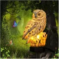 Produktbild: Solar Eulenform Gartenleuchte LED Rasenlampe  Gartendeko Lichter Harz Nachtli...