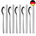 Produktbild: 5 Paar Essstäbchen und Löffel Set, YFWOOD 10 Stück Essstäbchen Löffel, Küche Wie
