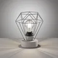 Produktbild: Nacht Tisch Leuchte Käfig-Design Schlaf Zimmer Lese Beistell Lampe Keramik grau