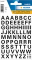 Produktbild: HERMA Buchstaben Aufkleber Schwarz, 74 Stück, Schriftgröße 10 mm, selbstklebend, wasserfest, wetterfest, klein, Alphabet Sticker Klebebuchstaben A-Z aus Folie zum Aufkleben, transparent