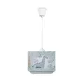 Produktbild: Paco Home Kinderzimmerlampe Kinderlampe Deckenlampe Pendelleuchte Lampenschirm Stoff Regenbogen Stern Löwe Dino Mond E27, Lampenart:Pendelleuchte - Typ 3, Farbe:Grün