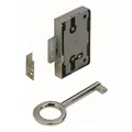 Produktbild: Möbel- Aufschraubschloss links/rechts mit Schlüssel Stahl vernickelt Dorn 40 mm