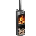 Produktbild: CookKing Gartenofen Faro Stahl 40 cm x 40 cm x 158 cm Schwarz