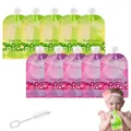 Produktbild: 10 Stück Quetschbeutel Wiederverwendbar 150ML Quetschies zum Selbstbefüllen Baby Lebensmittel Quetschbeutel für Babynahrung Smoothies Und Püree (Grün+Lila)