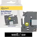 Produktbild: Böttcher-AG Schriftband für Brother TZe-325, 9mm, Länge 8m, weiß auf schwarz
