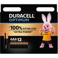 Produktbild: Duracell Batterien Optimum AAA, Micro, R3, LR03, 1,5 V, 12 Stück