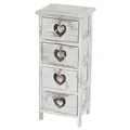 Produktbild: Mendler Kommode Forli, Schubladenkommode Schrank, 4 Schubladen mit Herzen 70x29x25cm, Shabby-Look, Vintage - weiß