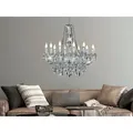 Produktbild: Großer Kronleuchter Lüster 10-flammig Silber Chrom Mit Acryl Kristall, Ø 76cm