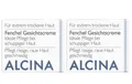 Produktbild: 2x Alcina T Fenchel Gesichtscreme Pflegende Kosmetik 100 ml