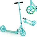 Produktbild: COSTWAY Scooter Roller klappbar, Tretroller höhenverstellbar, Cityroller 100kg, Sport Kickscooter, Kickroller mit 2 LED Rädern & ABEC-7 Kugellager - Türkis