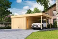 Produktbild: Garage Holz 44mm BAHAMAS MIT SCHWINGTORE 660x540cm Einzeltür + ISO Glas Fenster