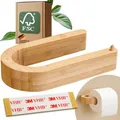 Produktbild: DEKAZIA® Toilettenpapierhalter Bambus | Toilettenpapierhalter Holz | Klopapierhalter Bambus | Klorollenhalter Ohne Bohren | Klopapierhalter Holz | Klopapier Halterung | Klopapierrollenhalter Wand