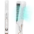 Produktbild: OBEST Airflow Curler Haarglätter und Lockenstab 2 in 1, Glätteisen Lockenstab, 30s Schnellaufheizung, 5 Temperaturstufen (140℃-220℃), Reisefreundlicher Dualspannung-Styler (Weiß)
