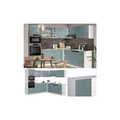 Produktbild: Vicco Eckküche R-Line Solid Weiß Blau Grau 247x237 cm modern Küchenschränke Küchenmöbel