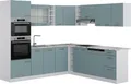 Produktbild: Eckküche Vicco R-Line Blau-Grau/Weiß 247 x 237 cm ohne Arbeitsplatte, Model 41013