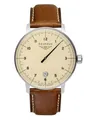 Produktbild: Bauhaus Herrenuhr mit Lederband Ronda Quarz Monotimer Einzeigeruhr Datum 2042-5