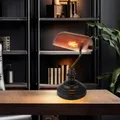 Produktbild: Tischleuchte Bankerlampe Leseleuchte Schreibtischlampe Glas kupferfarben H 36 cm