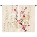 Produktbild: Abakuhaus Gardine Schlafzimmer Kräuselband Vorhang mit Schlaufen und Haken, japanisch Letters Sakura Blumen bunt 280 cm x 225 cm