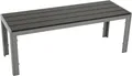 Produktbild: DEGAMO Gartenbank Hockerbank SORANO 2-sitzer, Aluminium silbergrau + Kunstholz dunkelgrau, wetterfest