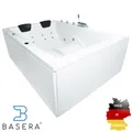 Produktbild: Basera® BASIC Indoor Whirlpool Badewanne XXL Wave 190 x 140 cm für 2 Personen...