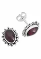 Produktbild: Ohrstecker 925 Silber Granat roter Stein Edelstein Ohrringe echt Silber Damen Sterling Silber Stecker Geschenk(MOS-054-02)