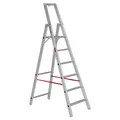 Produktbild: Euroline 22577 Stufenstehleiter mit Sicherheitsbrücke 6 Stufen Alu Klappleiter