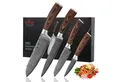 Produktbild: Wakoli Messer-Set Edib 4er Damastmesser-Set I Kochmesser Küchenmesser 8 bis 18cm Klingen (Damastmesser mit Geschenkbox, 4-tlg., 4er Damastmesser-Set)