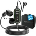 Produktbild: Absina Elektroauto-Ladekabel 301019, 6,4 m, Schuko zu Typ 2, mit Ladegerät, 16 A, 3,7 kW