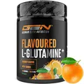 Produktbild: Flavoured L-Glutamin Pulver - 750 g - Ultrafeines L-Glutamine mit extra Taurin - Micronized Glutamin mit Geschmack - Ohne Zucker & Top Löslichkeit - Vegan (Orange)