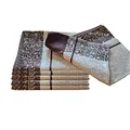 Produktbild: Casa Colori Geschirrtuch 1er 3er oder 6er Set 50x70 in Rot Grün Braun oder Grau Gemustert, Farbauswahl:Braun, Stückzahl:6 Stück