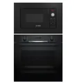 Produktbild: Bosch Einbau Set Backofen + Mikrowelle 38cm Nischenhöhe f. Hochschränke schwarz