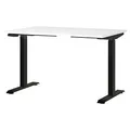 Produktbild: GERMANIA JET höhenverstellbarer Schreibtisch weiß rechteckig, T-Fuß-Gestell schwarz 120,0 x 80,0 cm