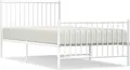 Produktbild: vidaXL Bettgestell mit Kopf- und Fußteil Metall Weiß 100x200 cm