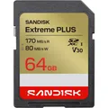 Produktbild: SANDISK EXTREME® PLUS SD UHS-I-KARTE, Speicherkarte, 64 GB, 170 MB/s