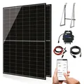 Produktbild: SUNOVA - Balkonkraftwerk mit 2x410W Solarmodule SS-410-54MDH, 800W Wechselrichter APsystems EZ1-M, 5m Schutzkontaktkabell, 4 x 2m DC Kabel, mit Halterung