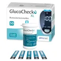 Produktbild: GlucoCheck XL - 50 Blutzuckerteststreifen zur Kontrolle des Blutzucker-Wertes - Anwendbar mit dem GlucoCheck XL Blutzuckermessgerät