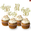 Produktbild: 24 Stück Glitzer 30. Geburtstag Cupcake Topper Geburtstagsdeko von 1994 für 30 G