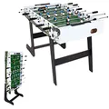Produktbild: Mendler Tischkicker London, Kicker Kickertisch Tischfussball, klappbar 84x121x105 - weiß/grün Fußballmotiv