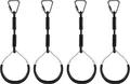 Produktbild: FBSPORT 4 Stück Klettern Ringe für Kinder, Outdoor belastbar bis 160KG, schwarz